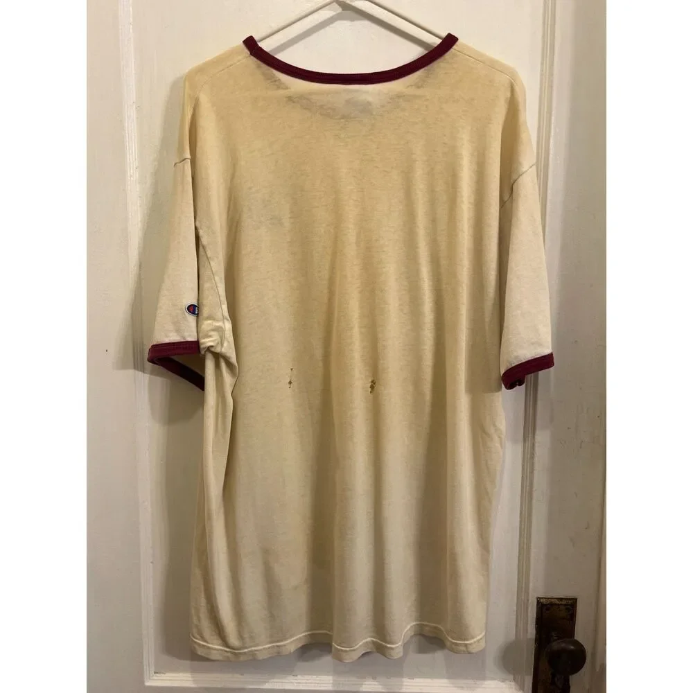 Vintage Harvard Champion Cream Y2K Crewcut T Shirt Tee Top  Mens Size XL - Picture 7 of 13